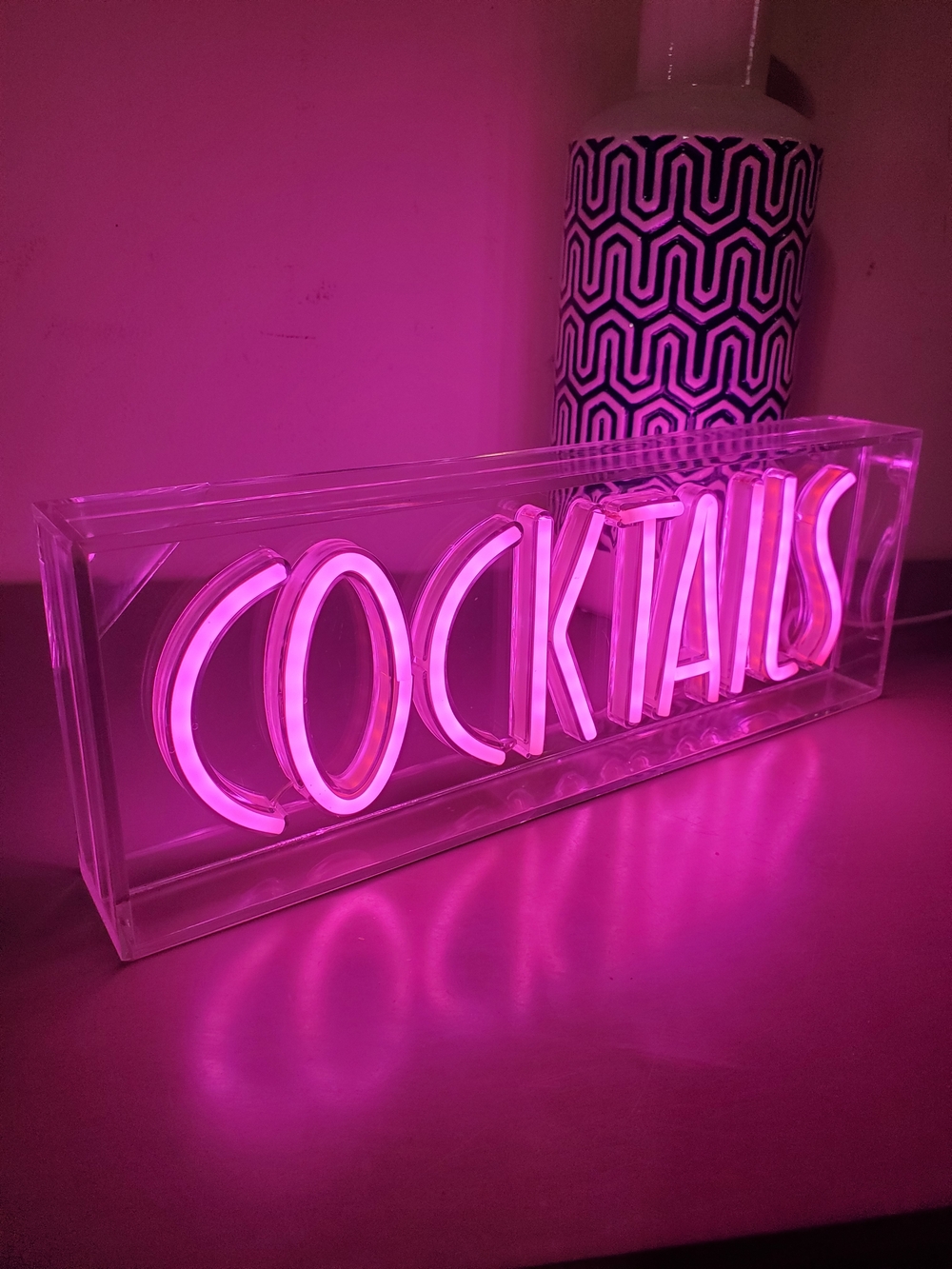 Cocktails Neon Sign Pink Light